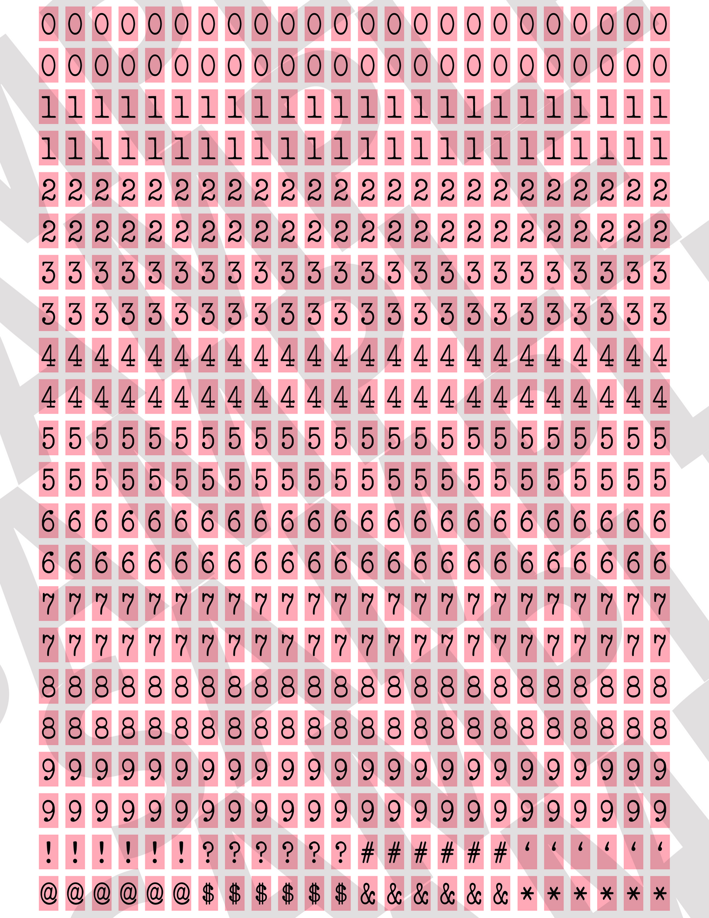 Tiny Letters & Numbers