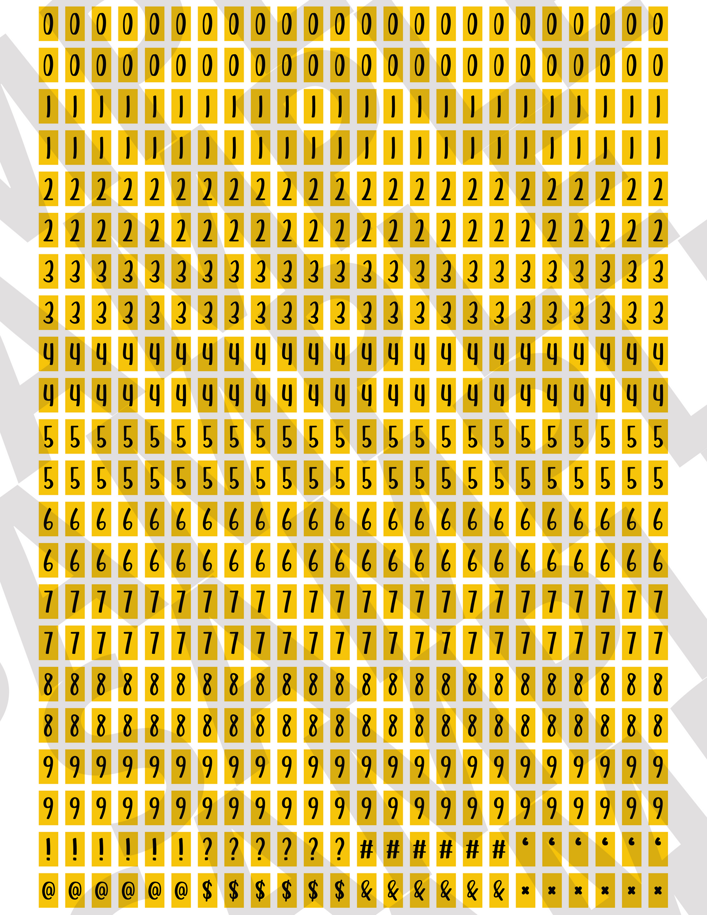 Tiny Letters & Numbers