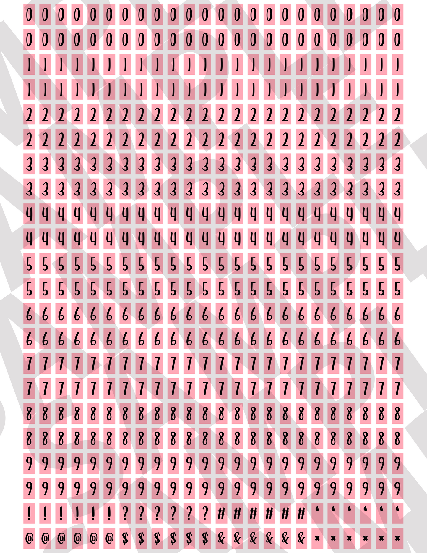 Tiny Letters & Numbers