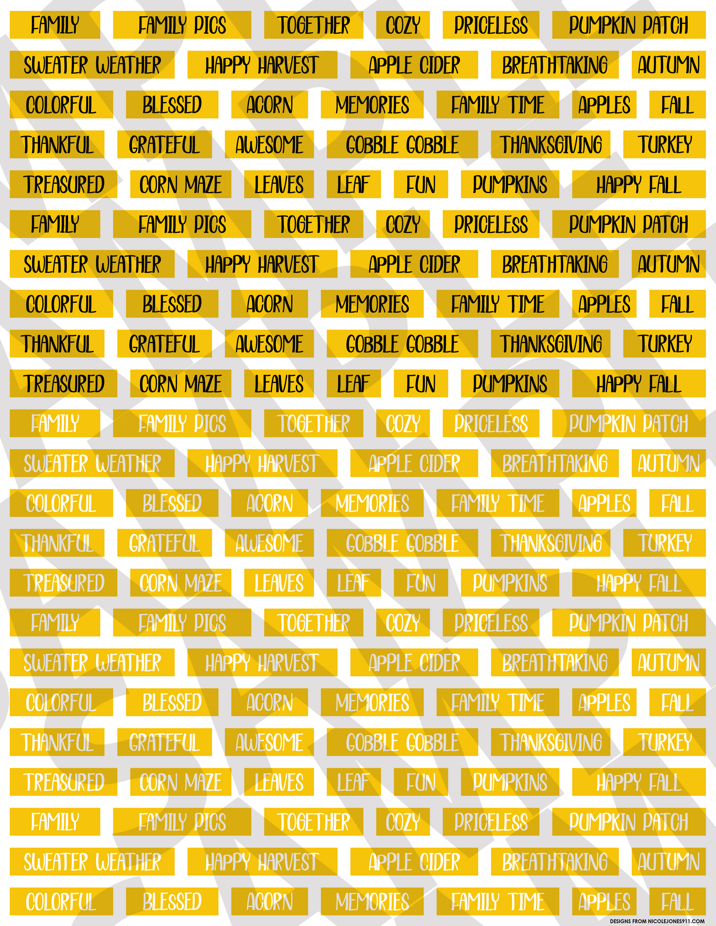 Fall Words