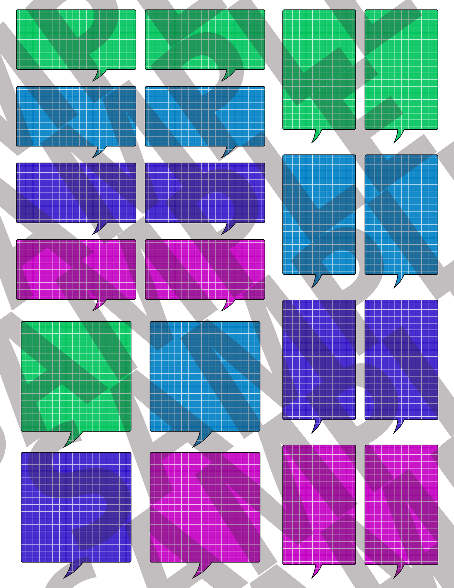 Grid Speech Bubbles